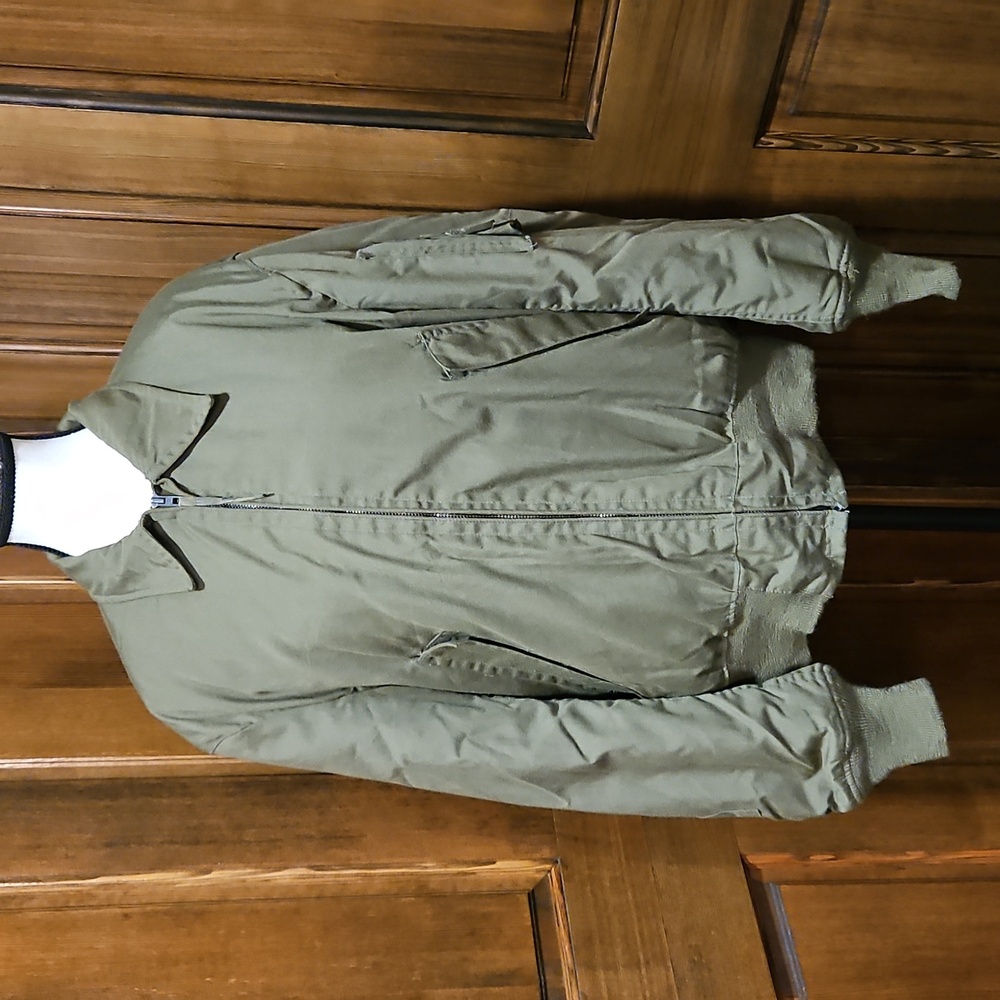 Vintage Military Bomber Jacket 100% Aramid Material Unisex Green Sz M